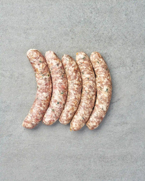 Allgäuer Käsebratwurst mit Röstzwiebeln (gefroren, 5 Stück)